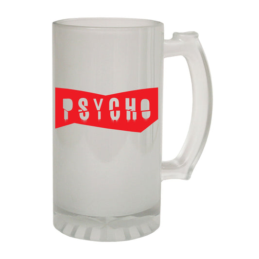 Psycho Joke Funny - Novelty Funny Frosted Stein - Gift Boxed