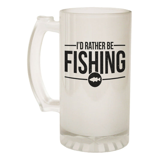 Rather Be Fishing - Novelty Funny Frosted Stein - Gift Boxed