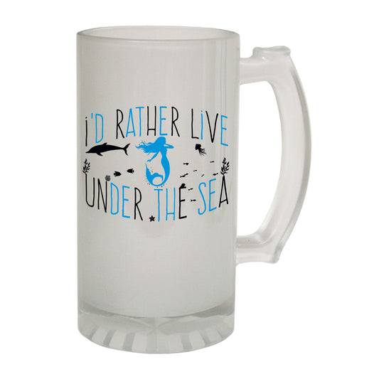 Rather Live Sea - Novelty Funny Frosted Stein - Gift Boxed