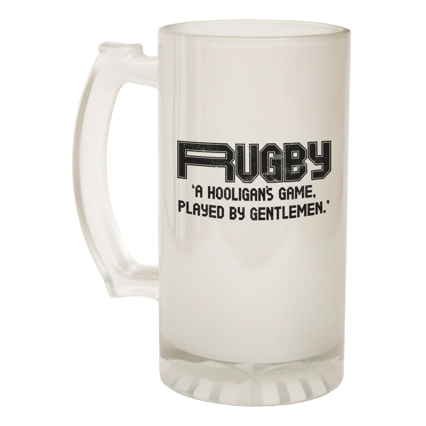 Rugby Hooligans Game - Novelty Funny Frosted Stein - Gift Boxed