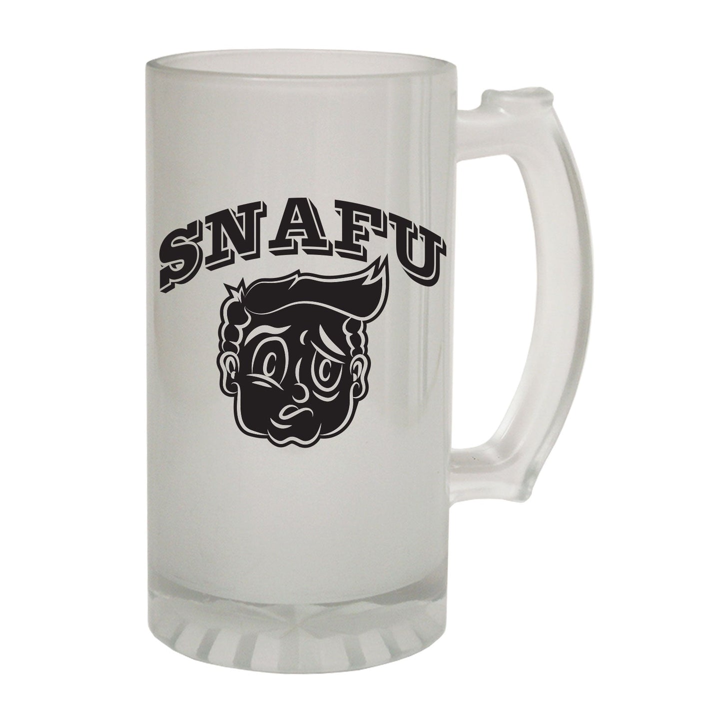 SNAFU Face Rude - Novelty Funny Frosted Stein - Gift Boxed