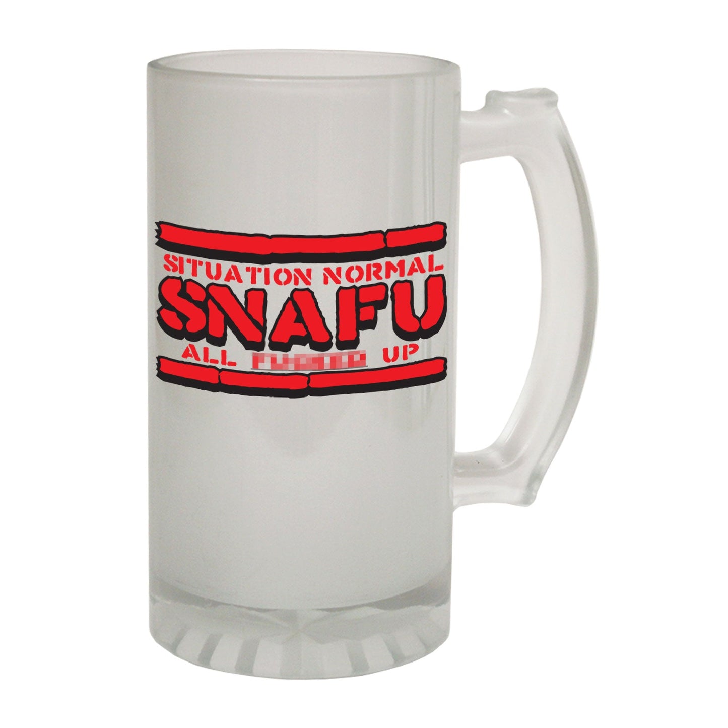 SNAFU Rude - Novelty Funny Frosted Stein - Gift Boxed