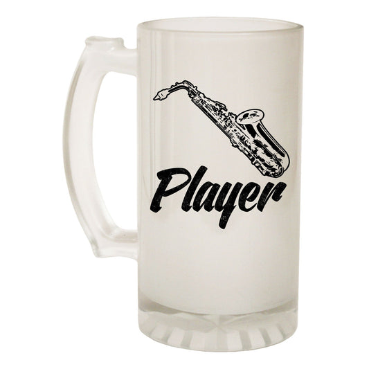 Saxophone Player Brass - Novelty Funny Frosted Stein - Gift Boxed