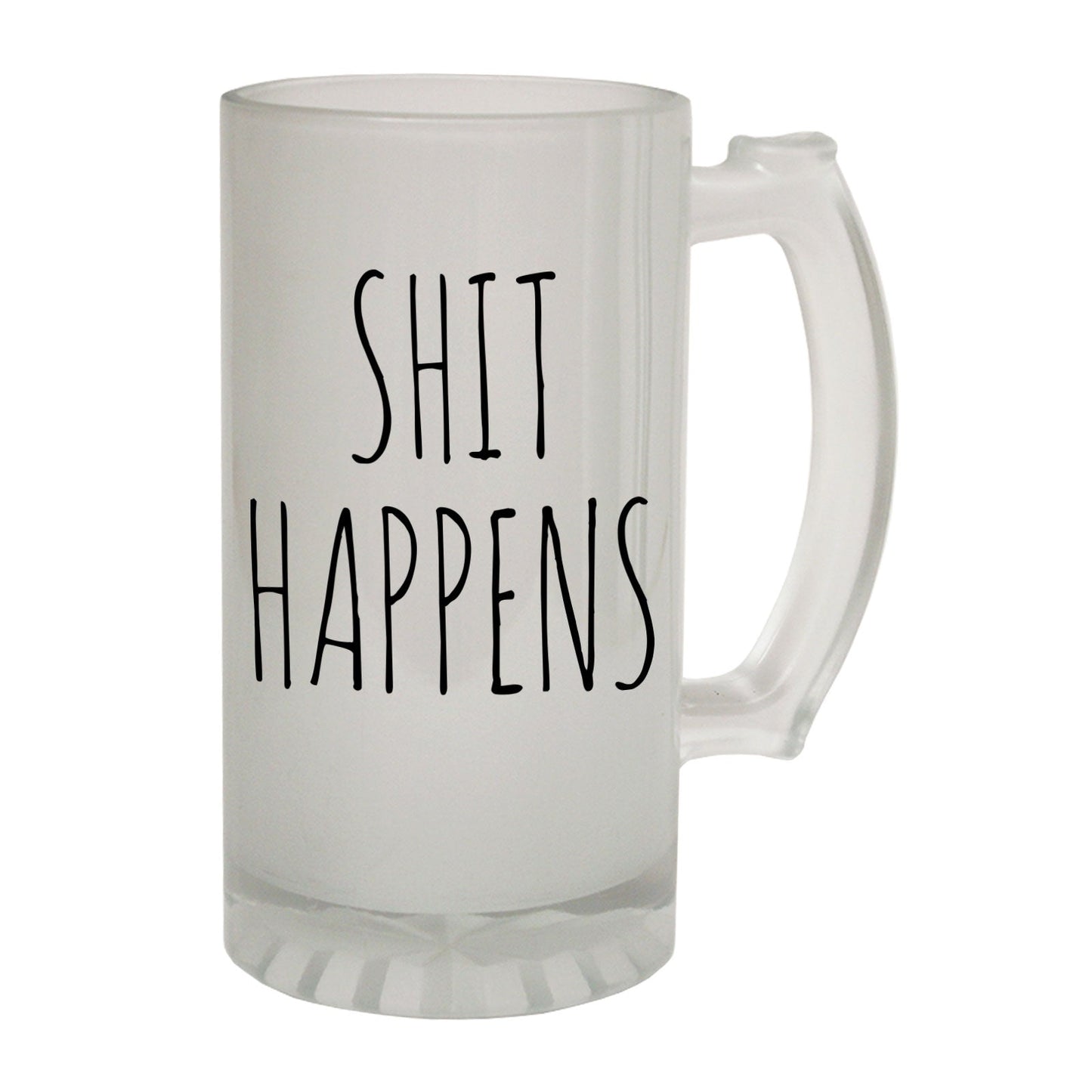 Shit Happens Joke - Novelty Funny Frosted Stein - Gift Boxed