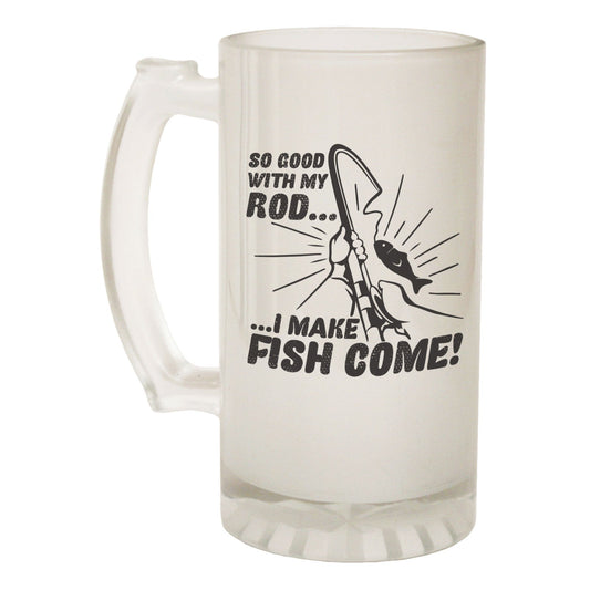 So Good With My Rod Fishing - Novelty Funny Frosted Stein - Gift Boxed