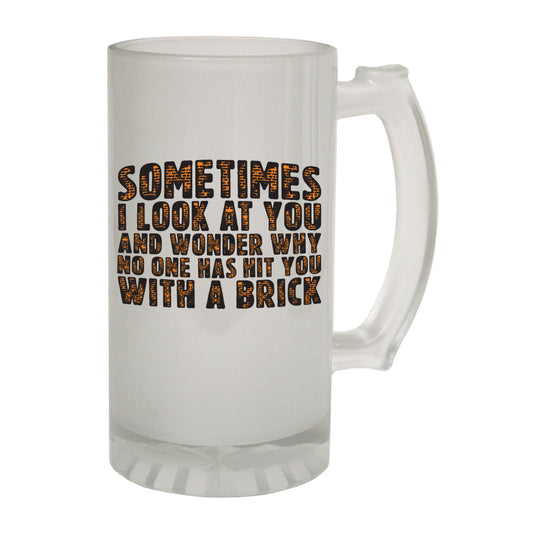 Sometimes Look Brick - Novelty Funny Frosted Stein - Gift Boxed