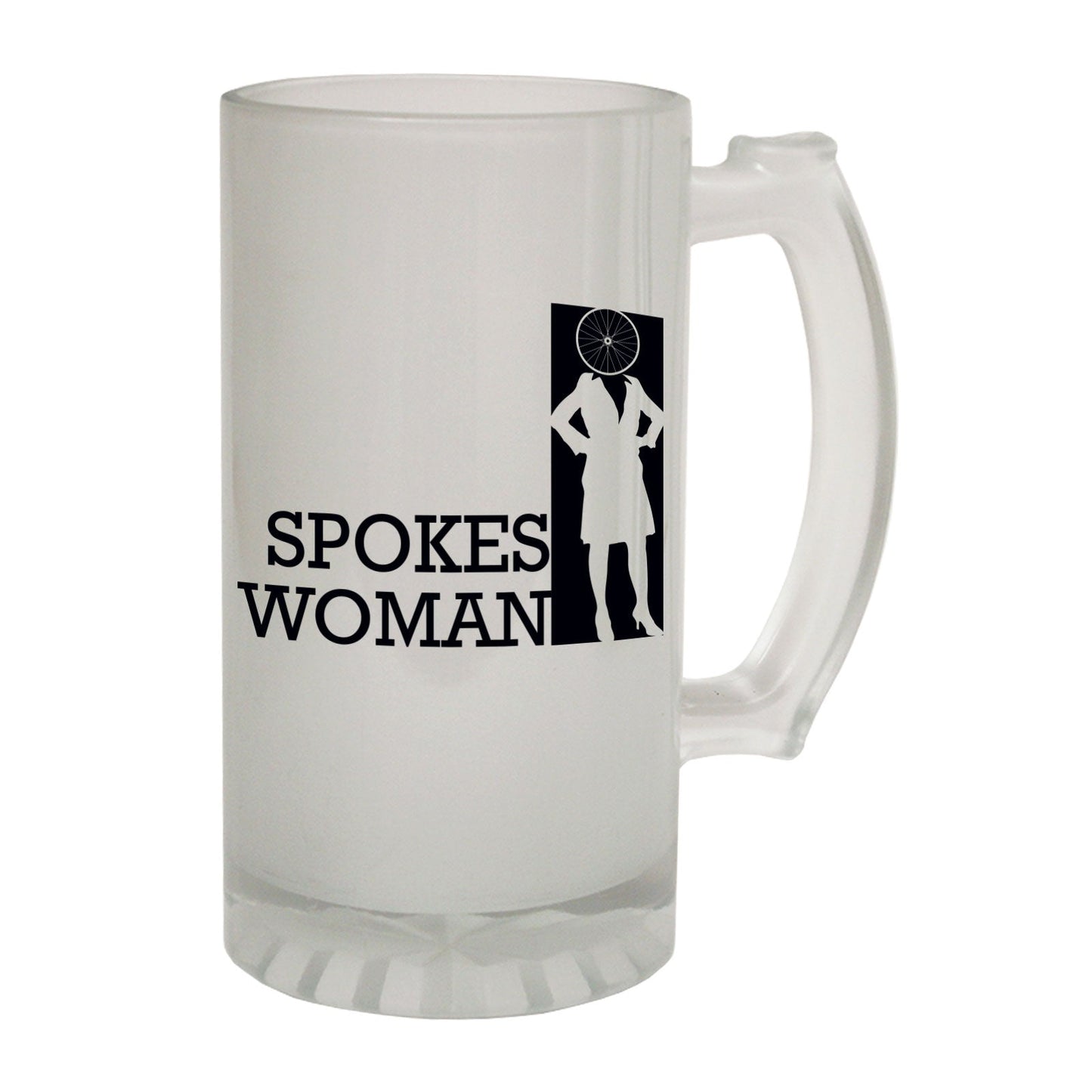 Spokes Woman Cycling - Novelty Funny Frosted Stein - Gift Boxed