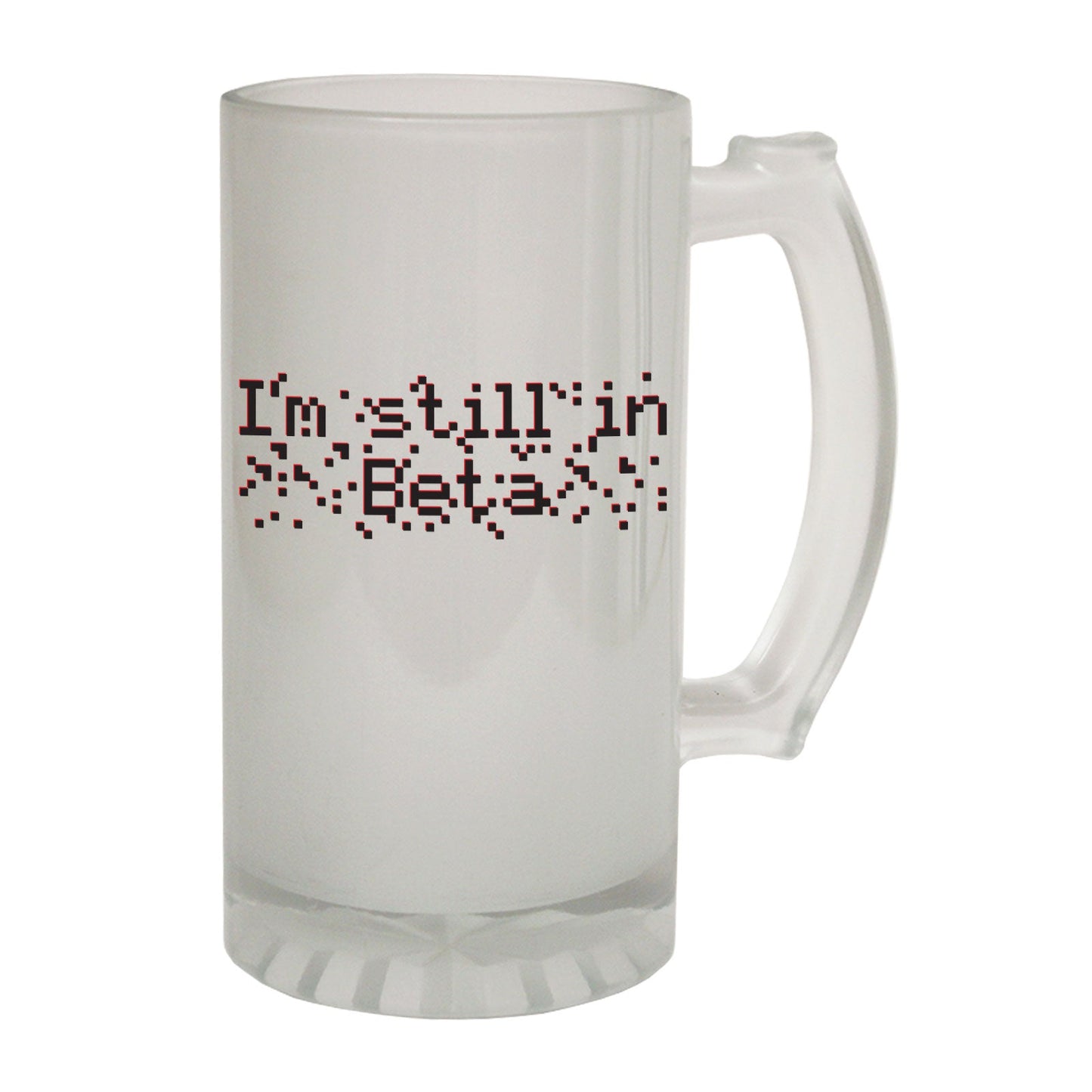 Still In Beta Geek Nerd - Novelty Funny Frosted Stein - Gift Boxed