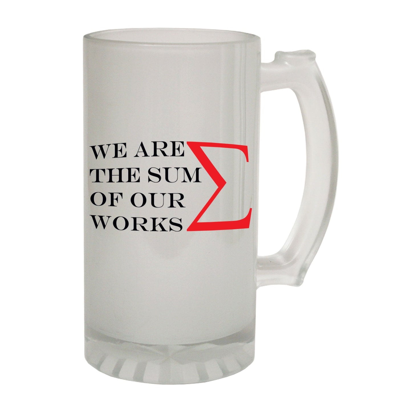 Sum Of Our Works Maths - Novelty Funny Frosted Stein - Gift Boxed