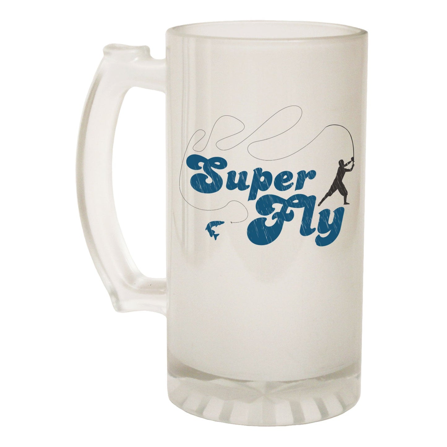 Superfly Fishing Fish - Novelty Funny Frosted Stein - Gift Boxed