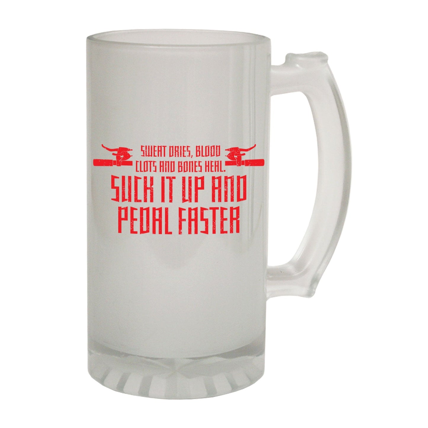 Sweat Dries Blood Cycling - Novelty Funny Frosted Stein - Gift Boxed