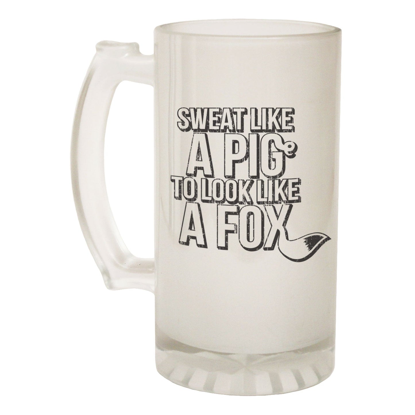 Sweat Like Pig Running - Novelty Funny Frosted Stein - Gift Boxed