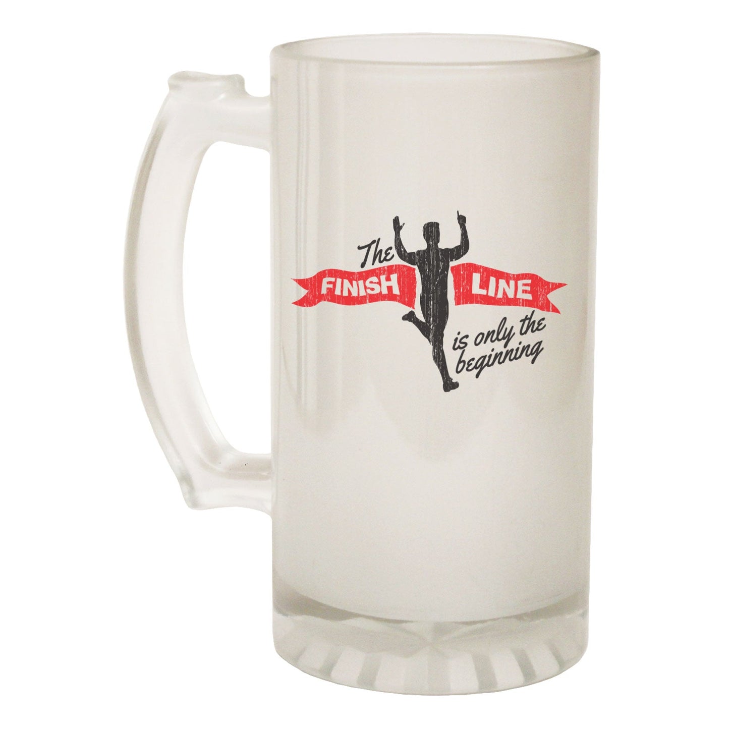 The Finish Line Running - Novelty Funny Frosted Stein - Gift Boxed