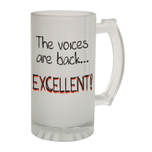 The Voices Back Crazy - Novelty Funny Frosted Stein - Gift Boxed