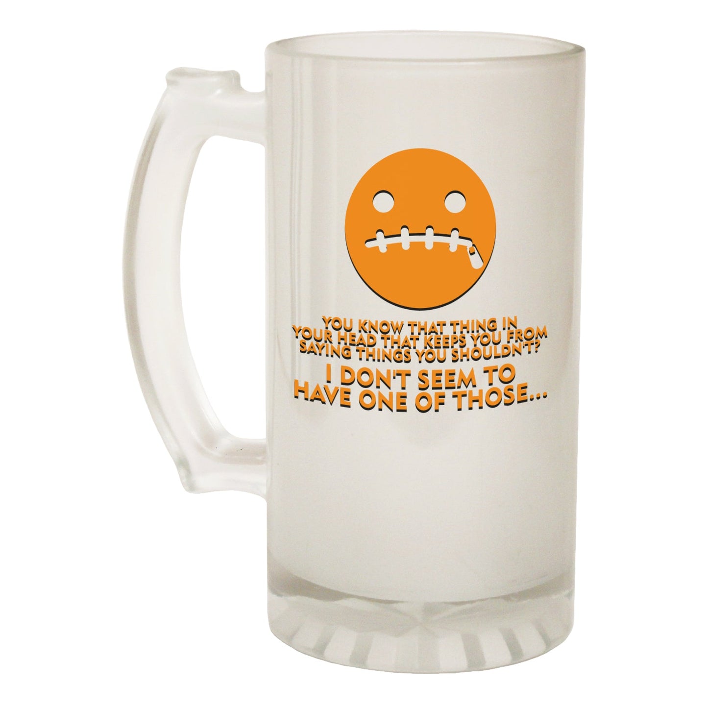 Thing In Your Head Crazy Insane - Novelty Funny Frosted Stein - Gift Boxed