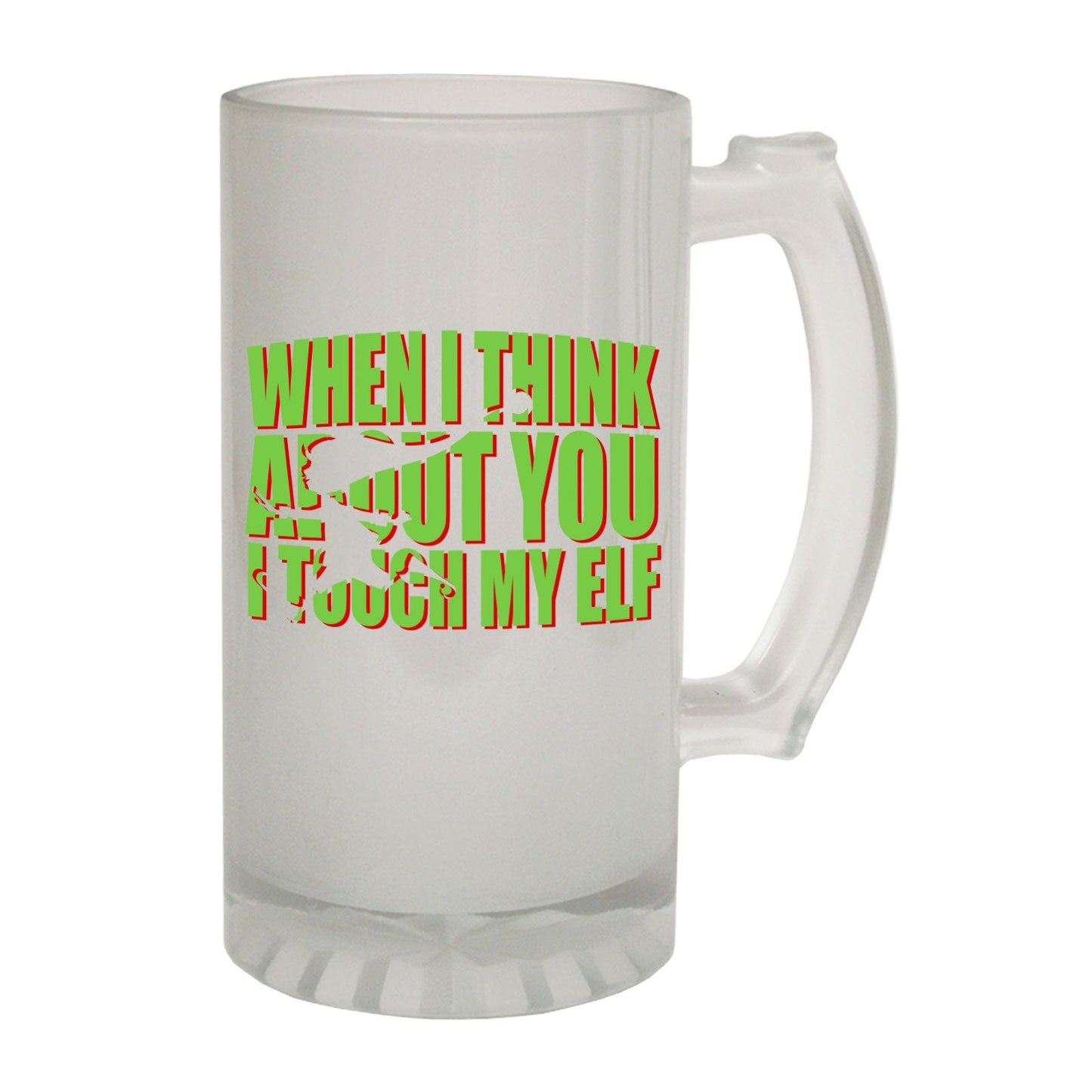 Touch My Elf Xmas - Novelty Funny Frosted Stein - Gift Boxed