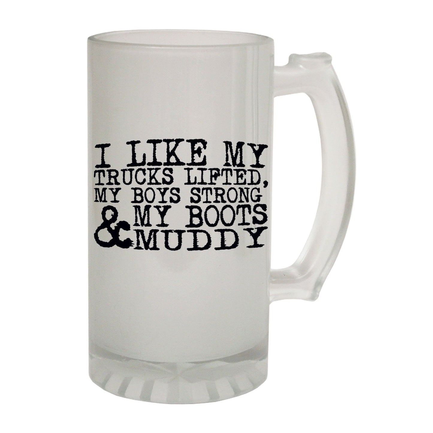 Trucks Lifted Boys Strong - Novelty Funny Frosted Stein - Gift Boxed