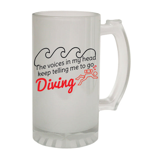 Voices In My Head Scuba - Novelty Funny Frosted Stein - Gift Boxed