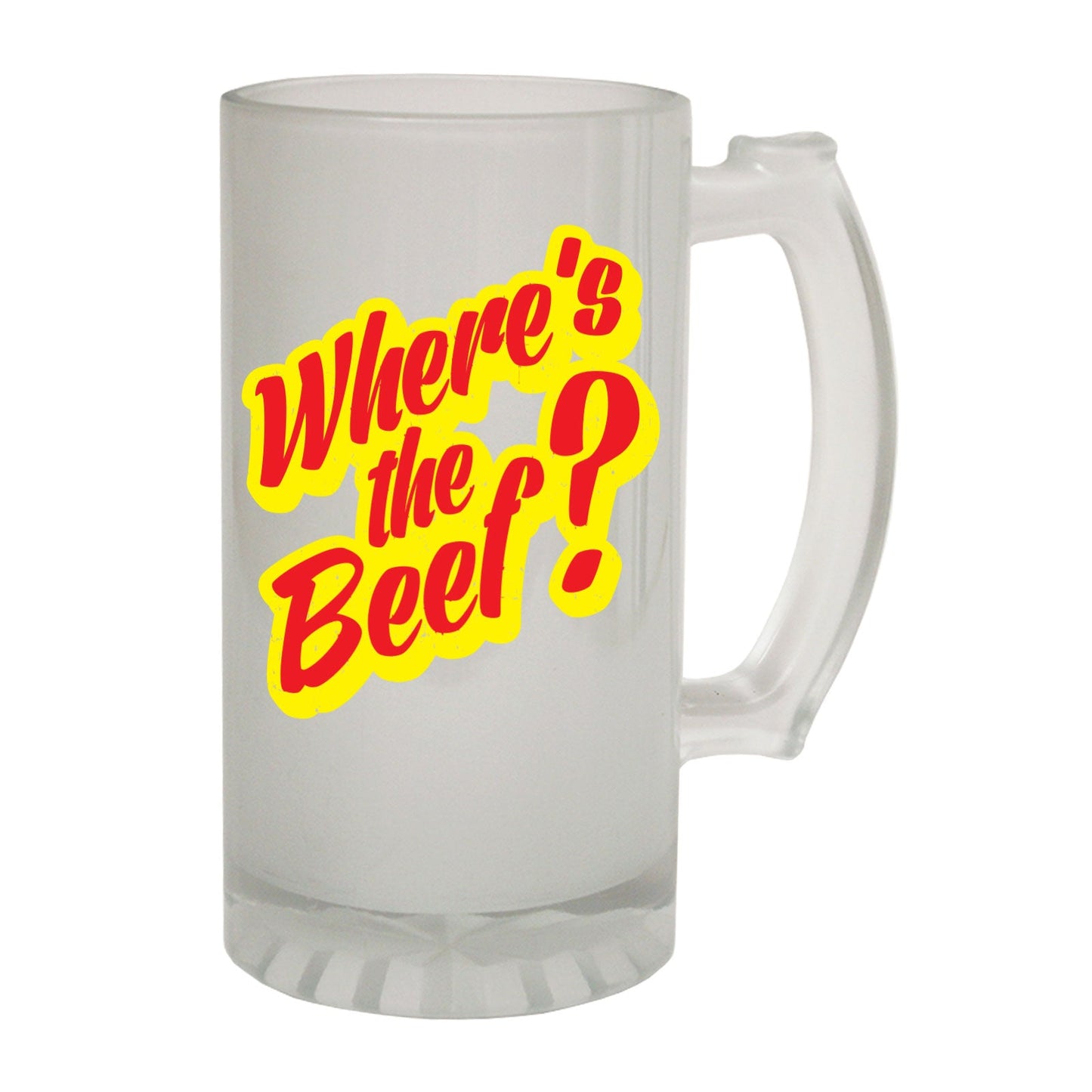 Wheres-The-Beef-BBQ - Novelty Funny Frosted Stein - Gift Boxed