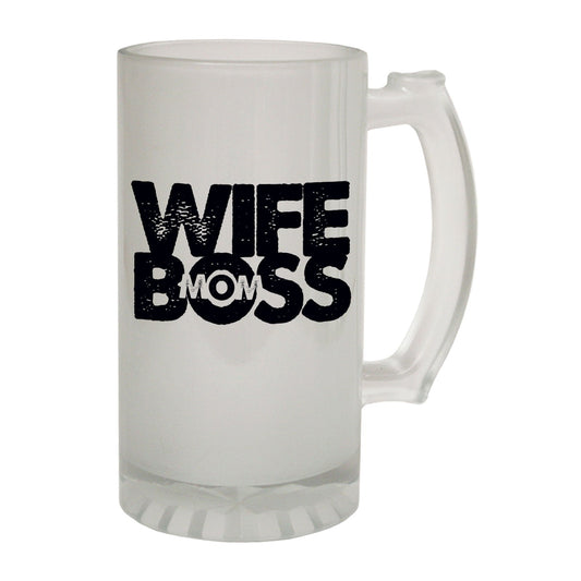 Wife Boss Married - Novelty Funny Frosted Stein - Gift Boxed