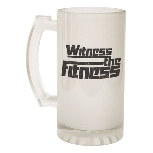 Witness Fitness Gym Training - Novelty Funny Frosted Stein - Gift Boxed