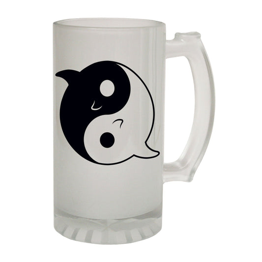 Ying Yang Shark Cute - Novelty Funny Frosted Stein - Gift Boxed