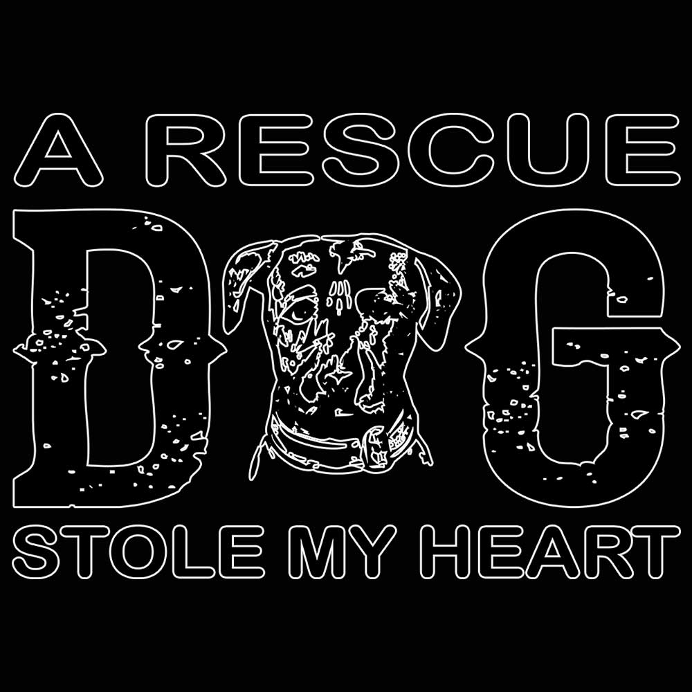 A Rescue Dog Stole My Heart - Mens 123t Funny T-Shirt Tshirts