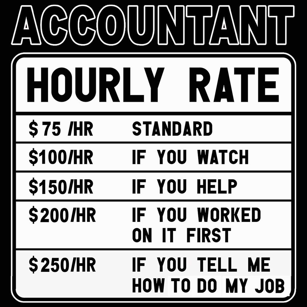 Accountant Hourly Rate - Mens 123t Funny T-Shirt Tshirts