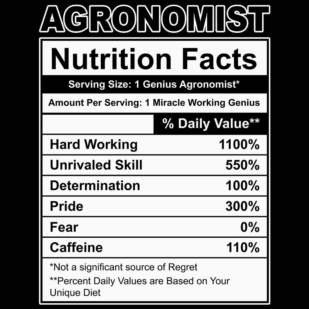 Agronomist Nutrition Facts - Mens 123t Funny T-Shirt Tshirts