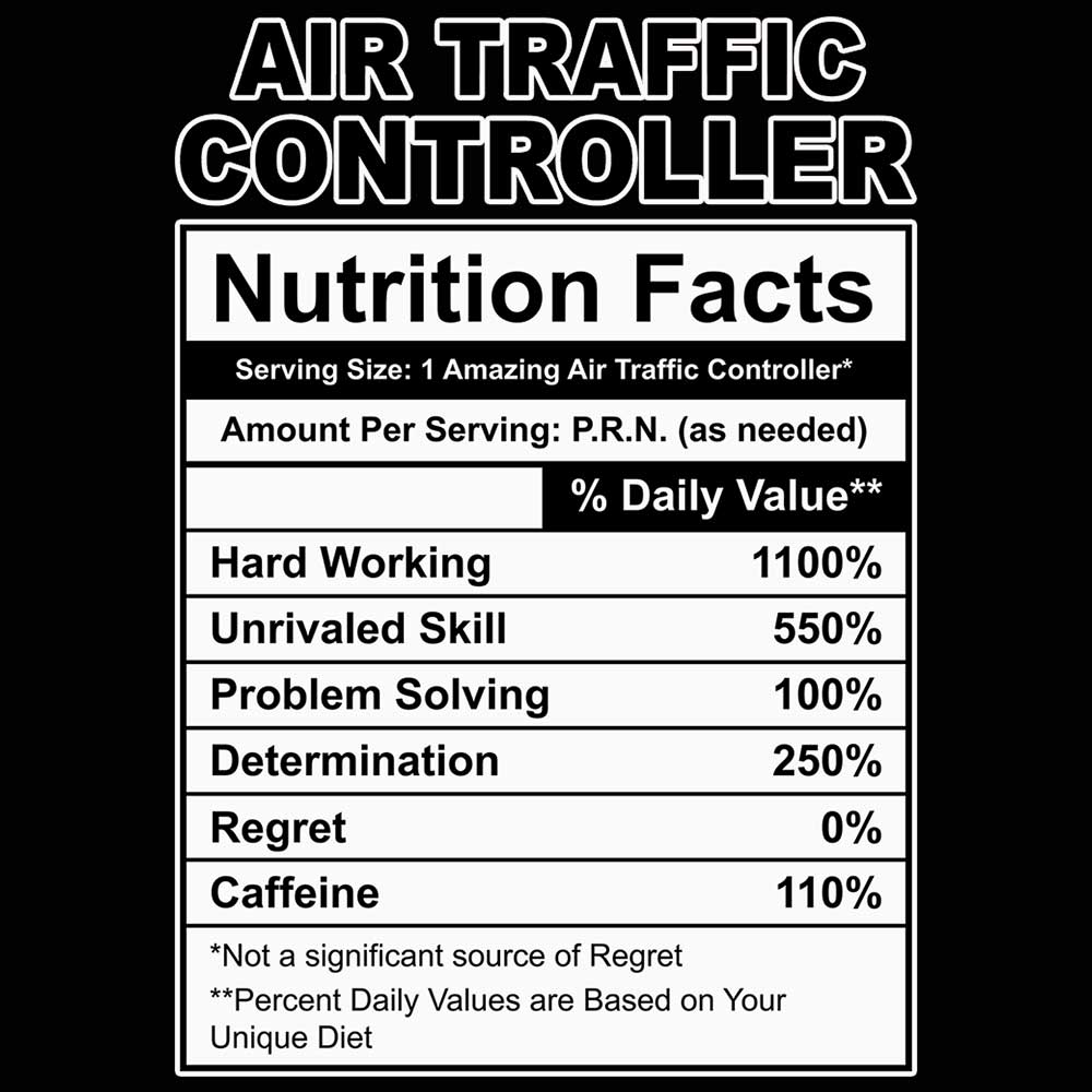 Air Trafic Controller Nutrition Facts - Mens 123t Funny T-Shirt Tshirts