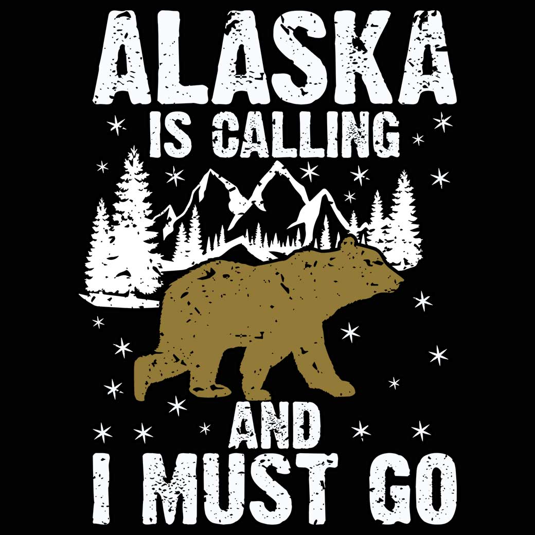 Alaska Is Calling And I Must Go Bear - Mens 123t Funny T-Shirt Tshirts