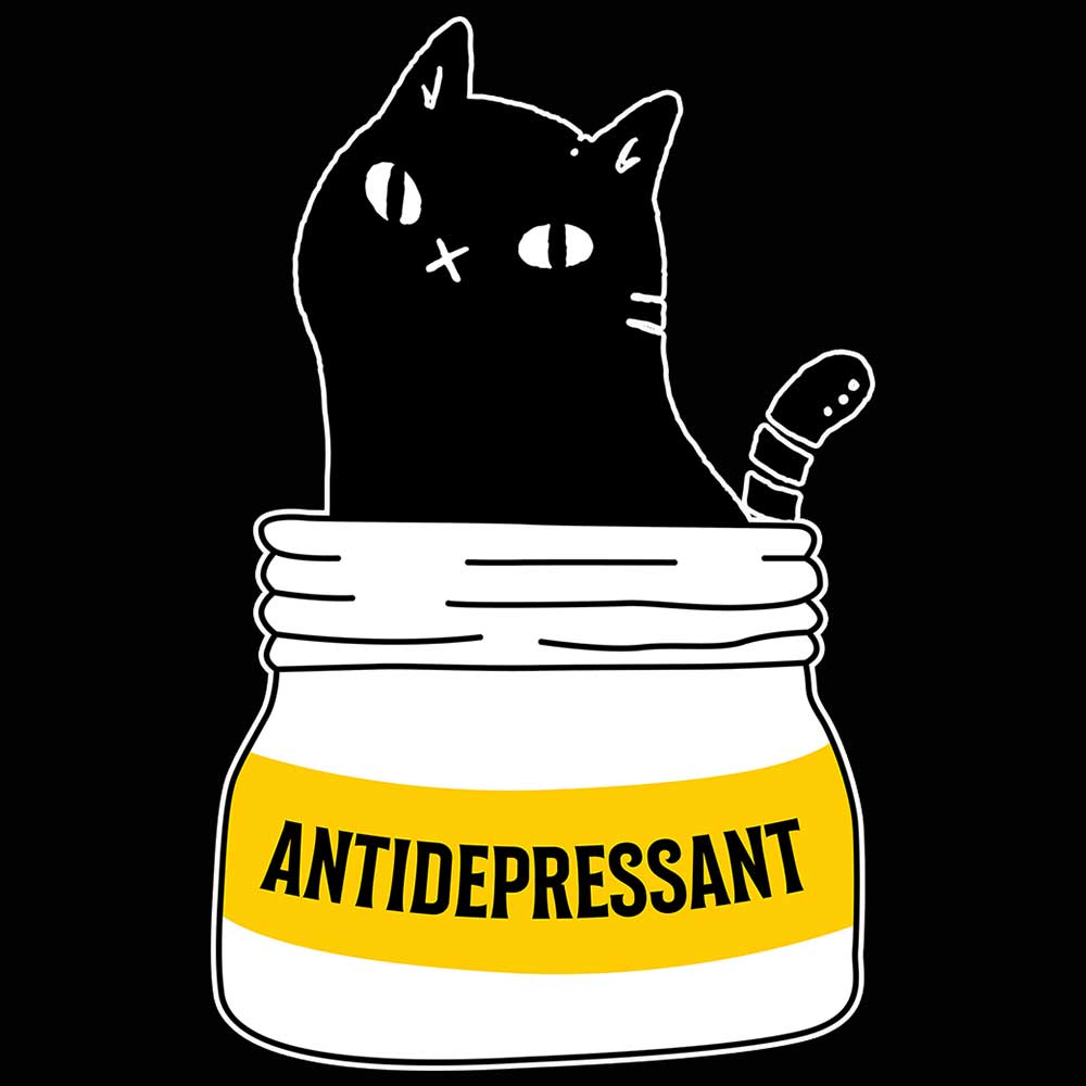 Antidepressant Love Cats Cat - Mens 123t Funny T-Shirt Tshirts