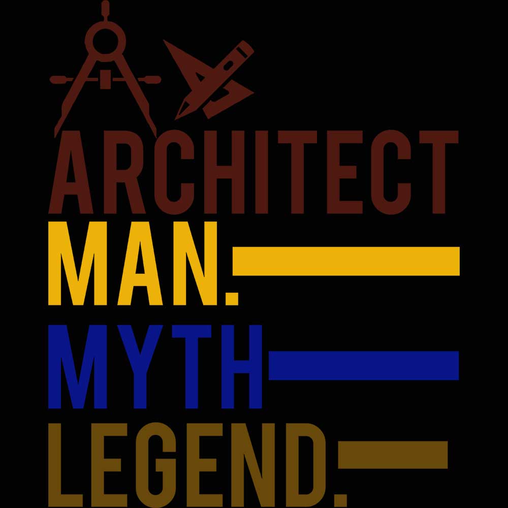 Architect Man Myth Legend - Mens 123t Funny T-Shirt Tshirts