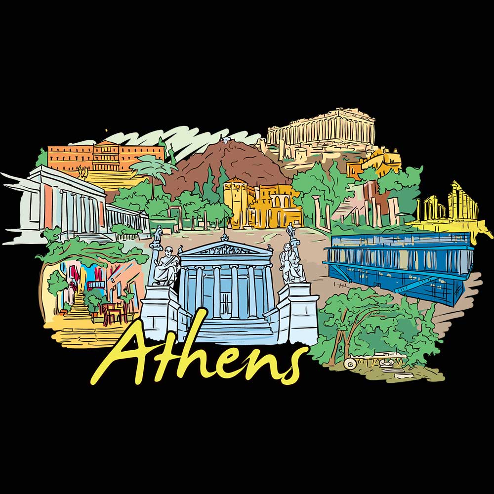 Arthens Greece Country Flag Destination - Mens 123t Funny T-Shirt Tshirts