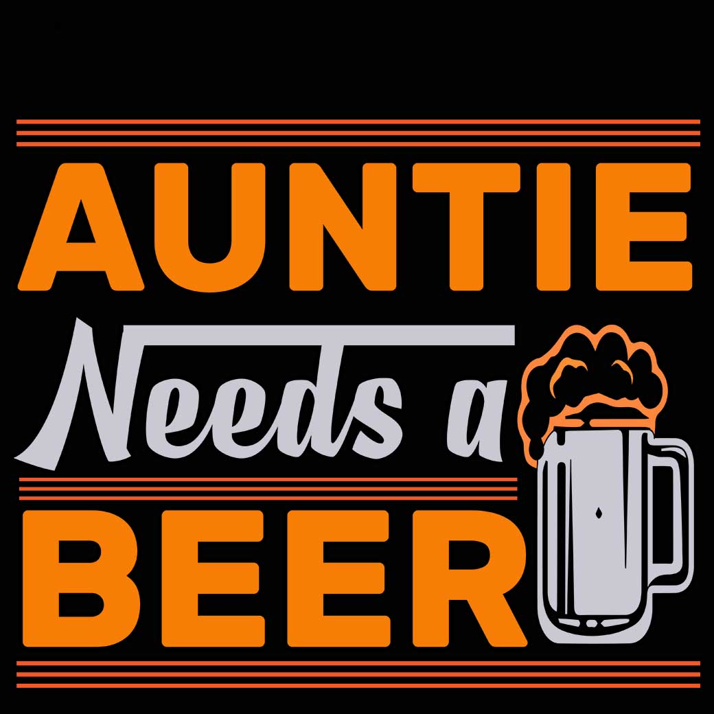 Auntie Needs A Beer - Mens 123t Funny T-Shirt Tshirts