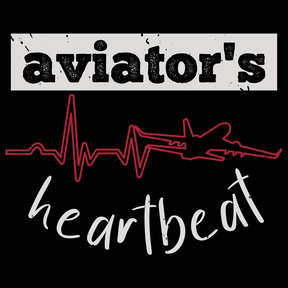 Aviators Heartbeat Aviation - Mens 123t Funny T-Shirt Tshirts