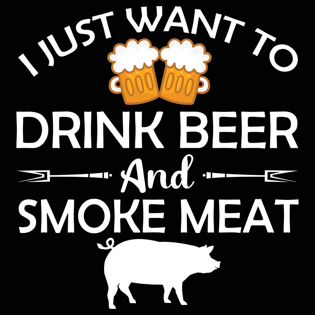 Bbq Shirt Drink Beer Smoke Meat Grill - Mens 123t Funny T-Shirt Tshirts