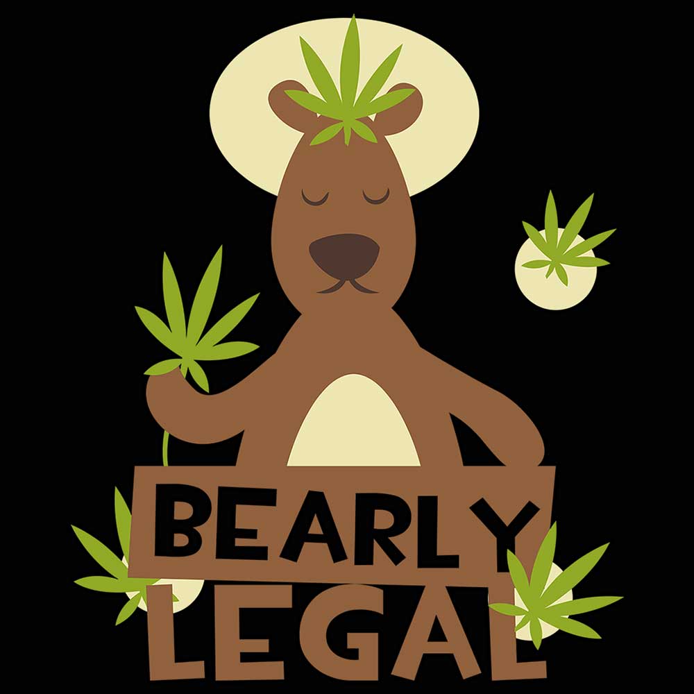 Bearly Legal Bear Weed - Mens 123t Funny T-Shirt Tshirts