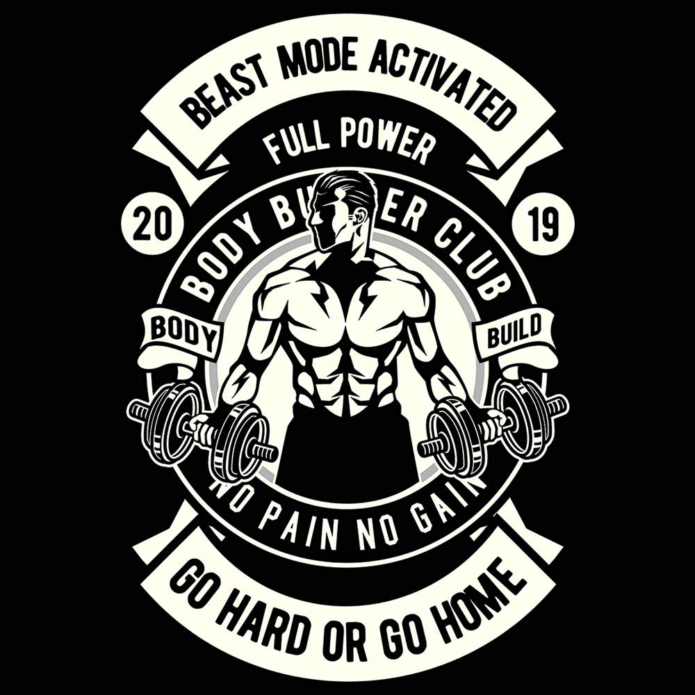 Beast Mode Activated Gym Bodybuilding - Mens 123t Funny T-Shirt Tshirts