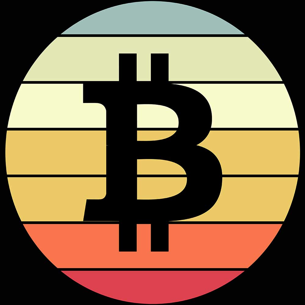 Bitcoin Vintage Sunset Cryptocurrency - Mens 123t Funny T-Shirt Tshirts