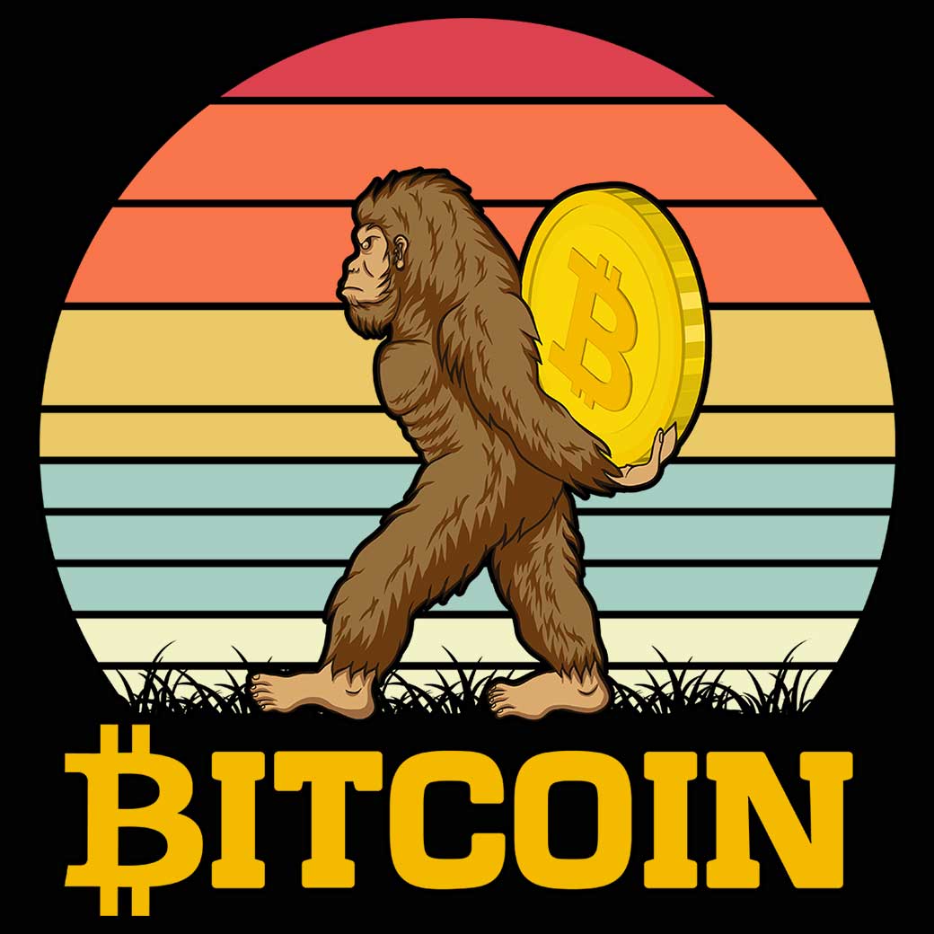 Bitcoin With Big Foot - Mens 123t Funny T-Shirt Tshirts