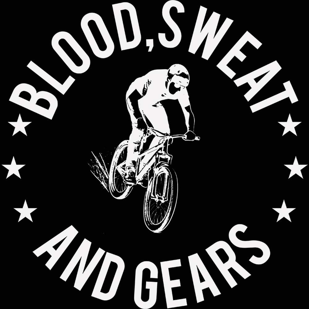 Blood Sweat And Gears Mountain Bike Cycling - Mens 123t Funny T-Shirt Tshirts