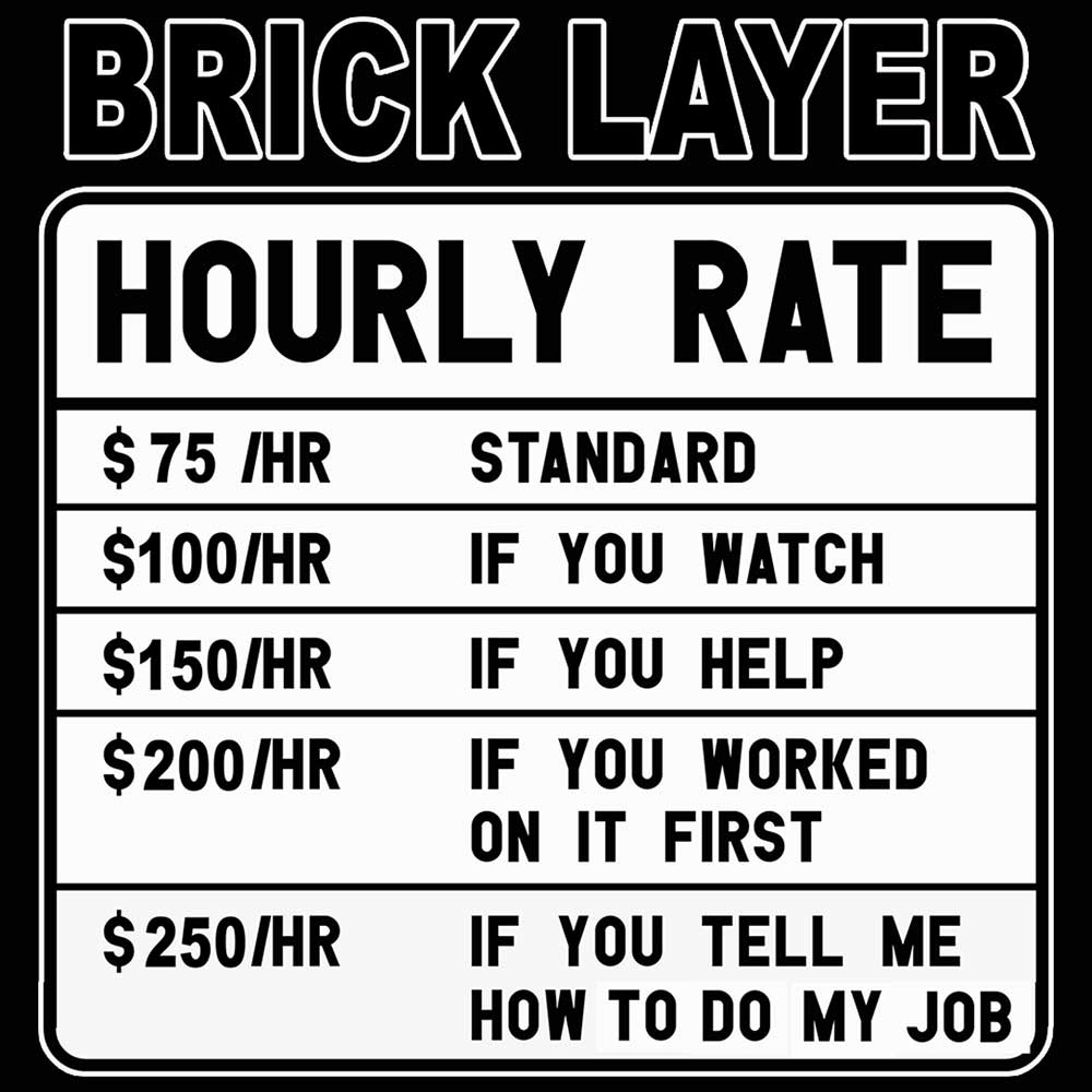 Brick Layer Hourly Rate - Mens 123t Funny T-Shirt Tshirts
