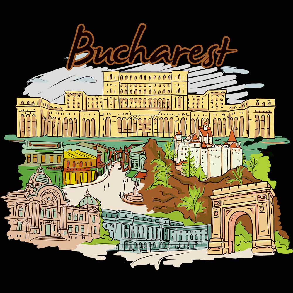 Bucharest Romania Country Flag Destination - Mens 123t Funny T-Shirt Tshirts