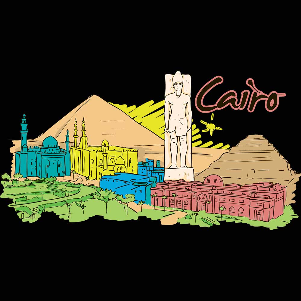 Cairo Egypt Country Flag Destination - Mens 123t Funny T-Shirt Tshirts