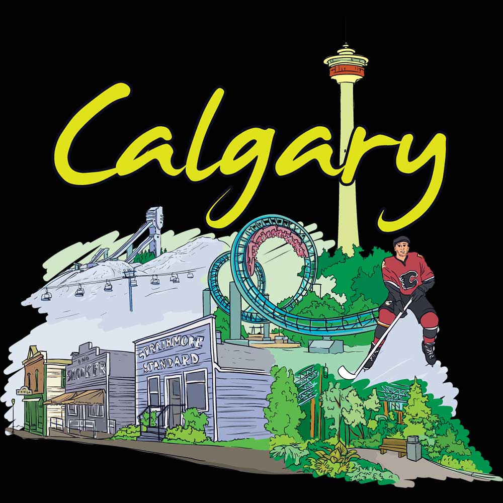 Calgary Canada Country Flag Destination - Mens 123t Funny T-Shirt Tshirts