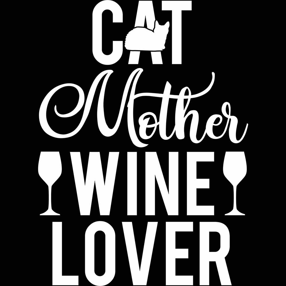 Cat Mother Wine Lover - Mens 123t Funny T-Shirt Tshirts