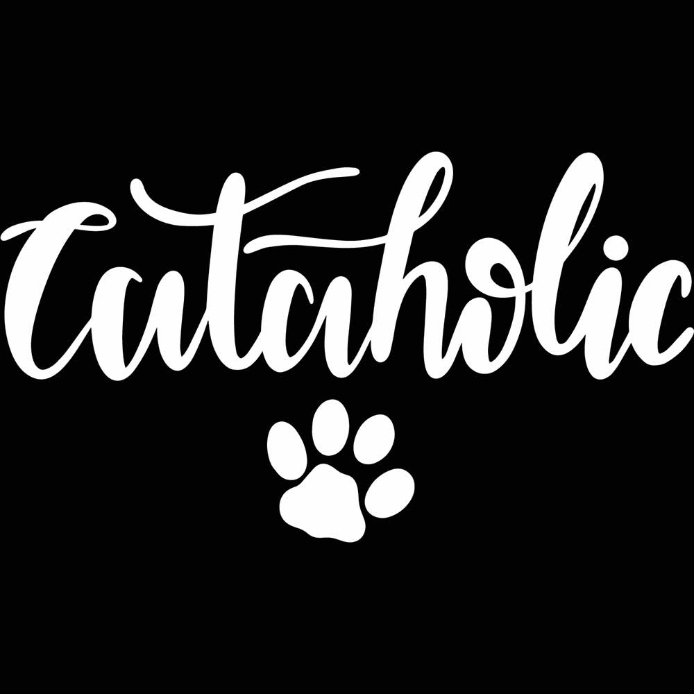 Cataholic Cat Paw Cats - Mens 123t Funny T-Shirt Tshirts