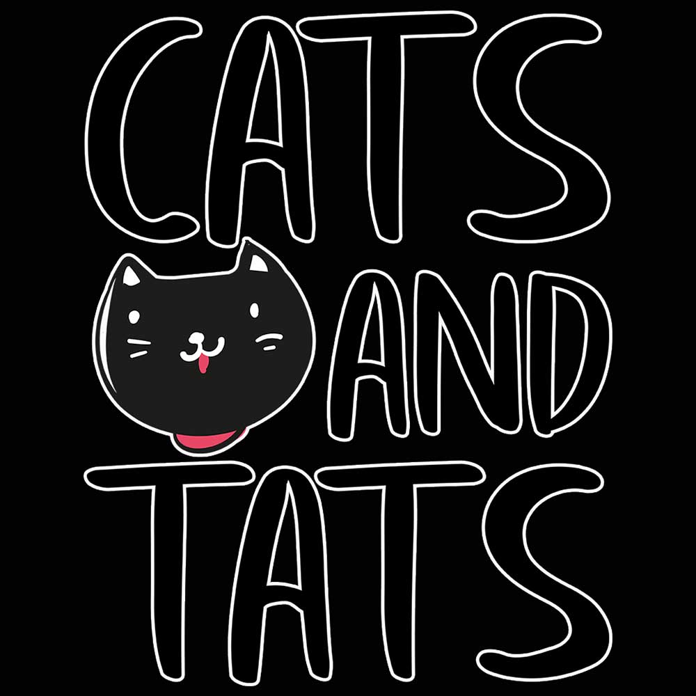 Cats And Tats Tattoos - Mens 123t Funny T-Shirt Tshirts