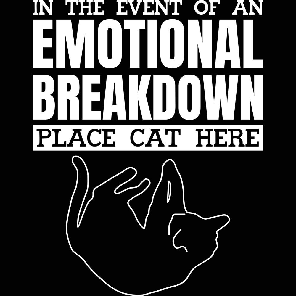 Cats In The Event Of An Emotional Breakdown Place Cat Here - Mens 123t Funny T-Shirt Tshirts